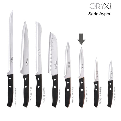 Cuchillo Aspen Cocina Hoja Acero Inoxidable 12 Cm. Negro