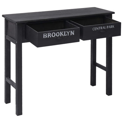 Mesa Consola De Madera Negro 90x30x77 Cm_0
