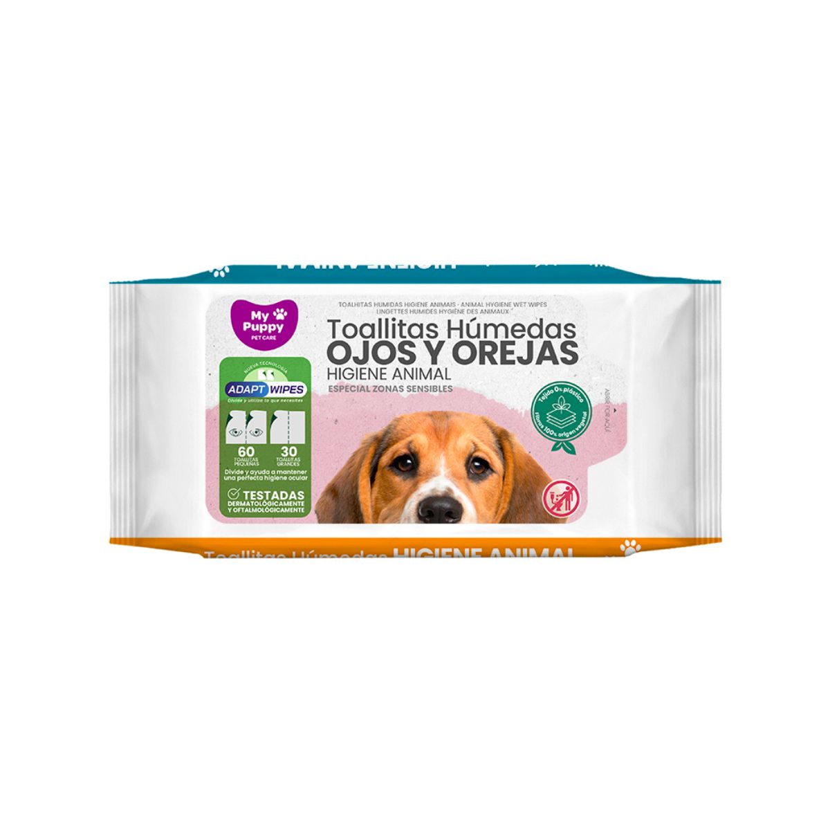 Toallitas Húmedas Ojos y Orejas Higiene Animal My Puppy, Salustar, 30/60 uds