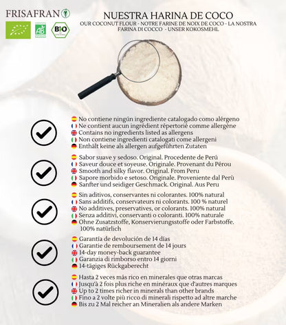 Harina De Coco En Polvo Ecológica | Calidad | Frisafran 500 G_4