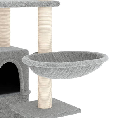 Rascador Para Gatos Con Postes De Sisal Gris Claro 175 Cm_5