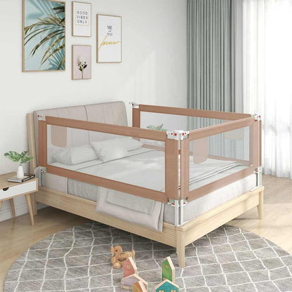 Vidaxl Barandilla De Seguridad Cama De Niño Gris Taupe Tela 120x25 Cm_1
