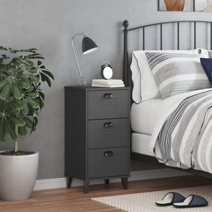 Mesita De Noche Viken Madera De Ingeniería Gris Antracita_1