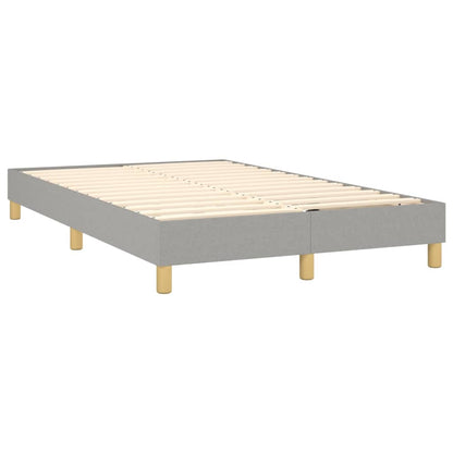 Cama Box Spring Con Colchón Tela Y Led Gris Claro 120x200 Cm / Vetonek_1