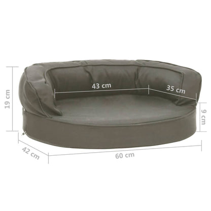 Vidaxl Colchón Para Cama De Perro Ergonómico Aspecto Lino Gris 60x42cm_2
