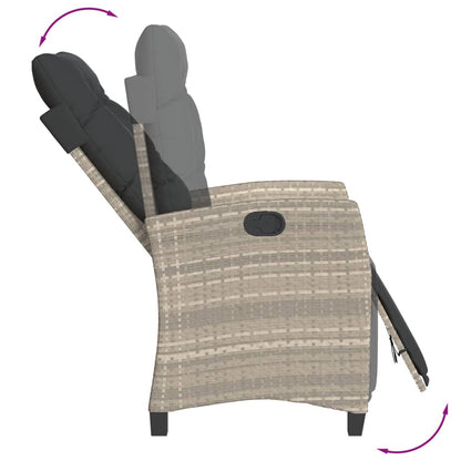 Set Comedor De Jardín 5 Pzas Cojines Ratán Sintético Gris Claro / Vetonek_1