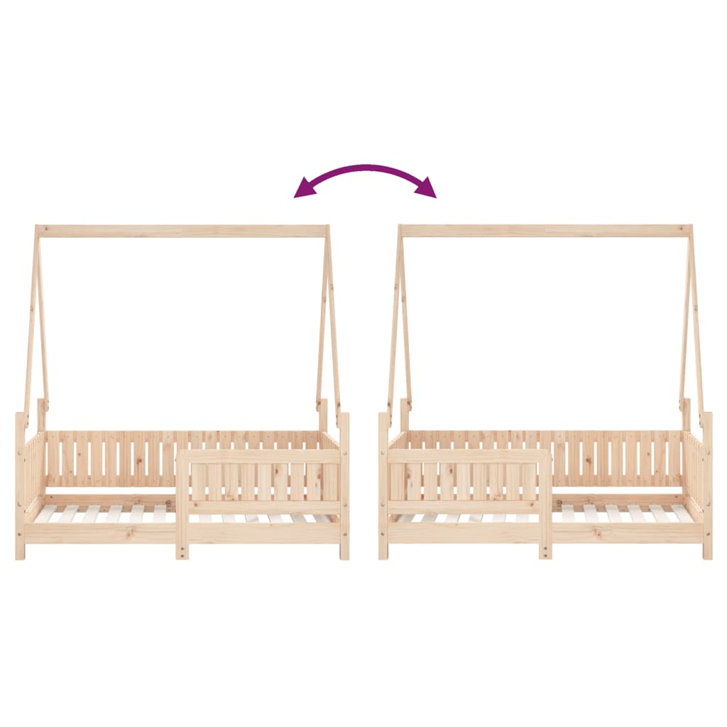 Estructura De Cama Para Niños Madera Maciza De Pino 70x140 Cm / Vetonek_1