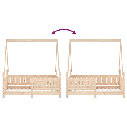 Estructura De Cama Para Niños Madera Maciza De Pino 70x140 Cm / Vetonek_1
