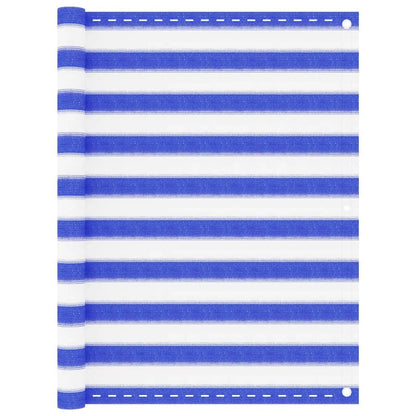Vidaxl Toldo Para Balcón Hdpe Azul Y Blanco 120x600 Cm_0