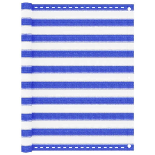 Vidaxl Toldo Para Balcón Hdpe Azul Y Blanco 120x600 Cm_0