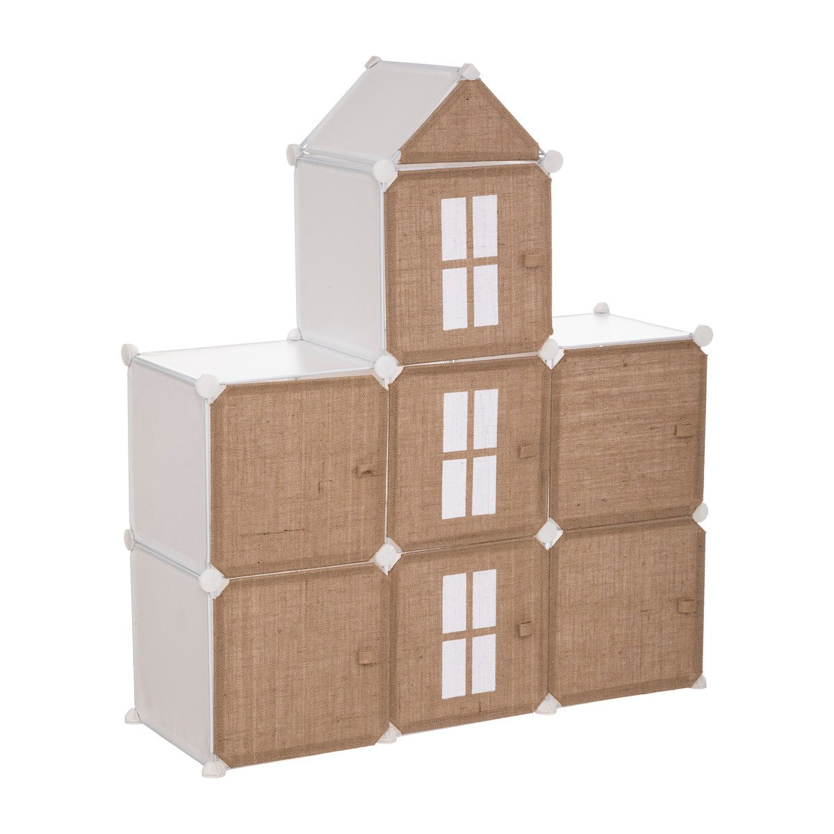 Castillo De Almacenamiento Infantil En Metal Y Yute_0