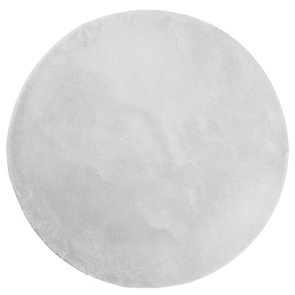 Alfombra De Pelo Corto Suave Lavable Huarte Gris Ø 160 Cm / Vetonek_3