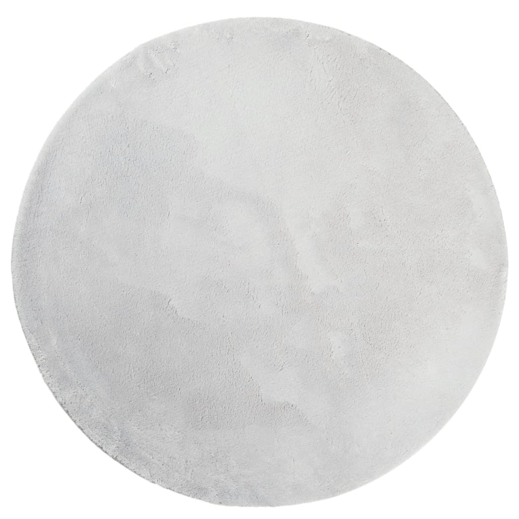 Alfombra De Pelo Corto Suave Lavable Huarte Gris Ø 200 Cm / Vetonek_4