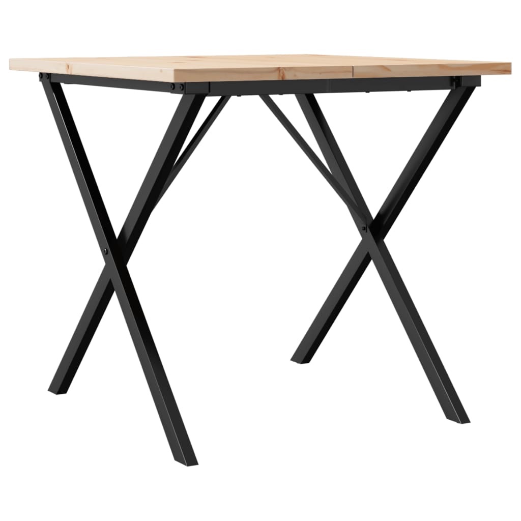 Mesa De Comedor Marco X Madera Maciza Pino Y Acero 80x80x75,5cm_0
