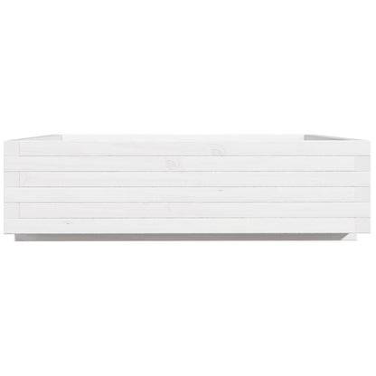 Jardinera De Madera Maciza De Pino Blanco 90x90x26,5 Cm_5