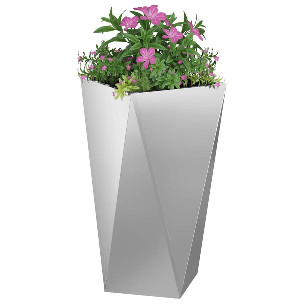 Jardinera 2 Pcs Plateado 40 X 40 X 75 Cm Acero Galvanizado_2