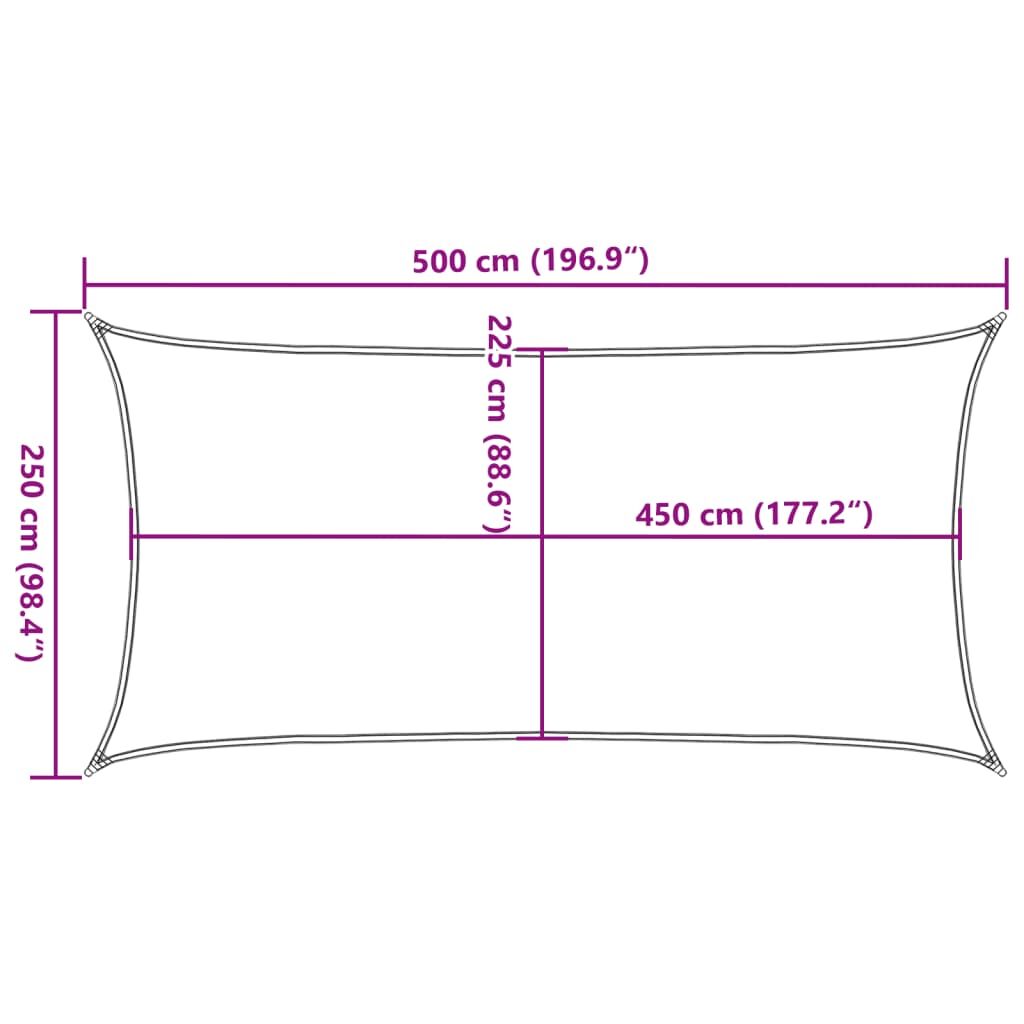 Vidaxl Toldo De Vela Hdpe Marrón 160 G/m² 2,5x5 M_2