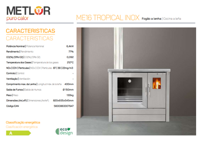 Cocina Tradicional De Leña Modelo Me16 Tropical Inox_2