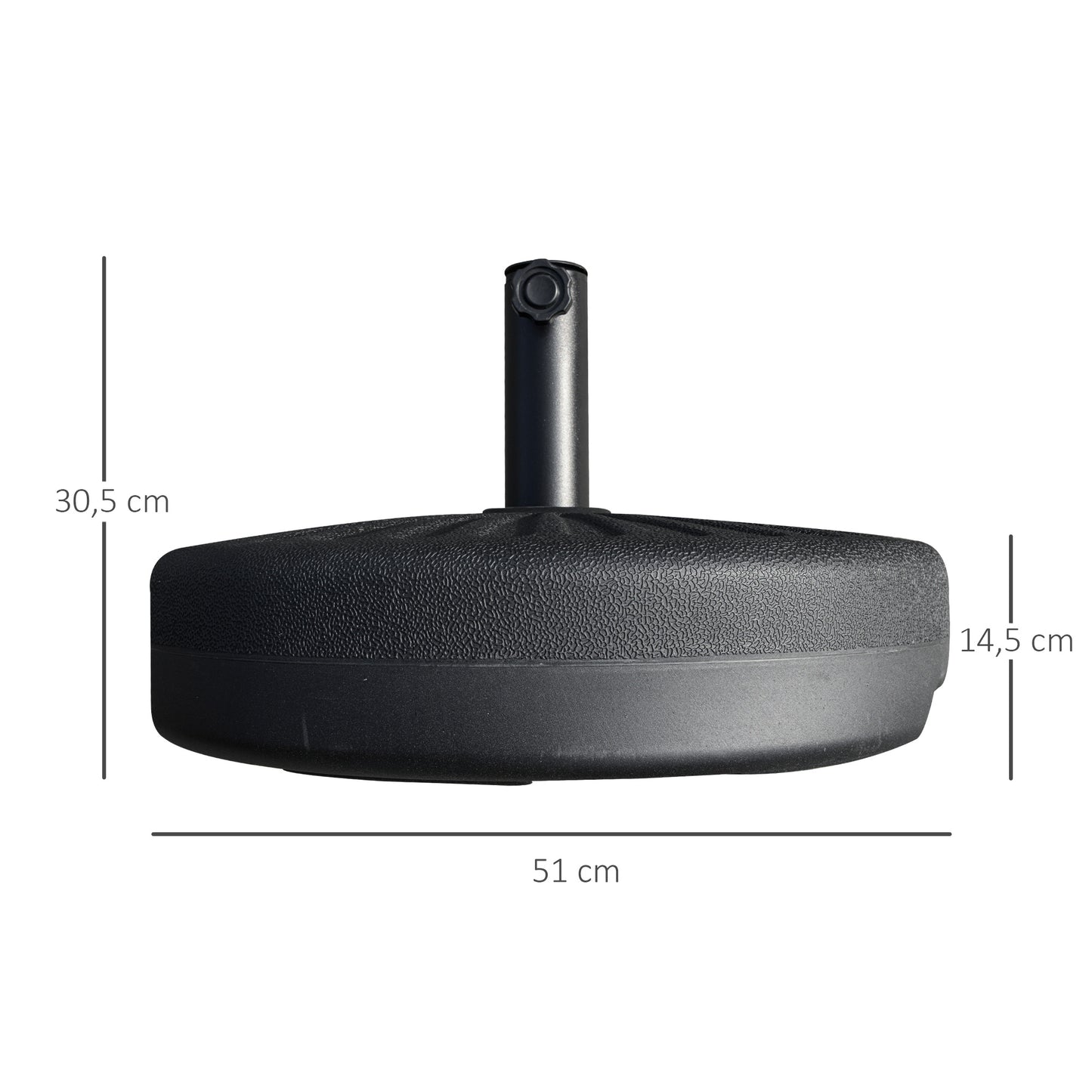 Outsunny Base De Sombrilla Rellenable De Agua 22kg Para Poste 38/48mm Ø51x30,5cm_2