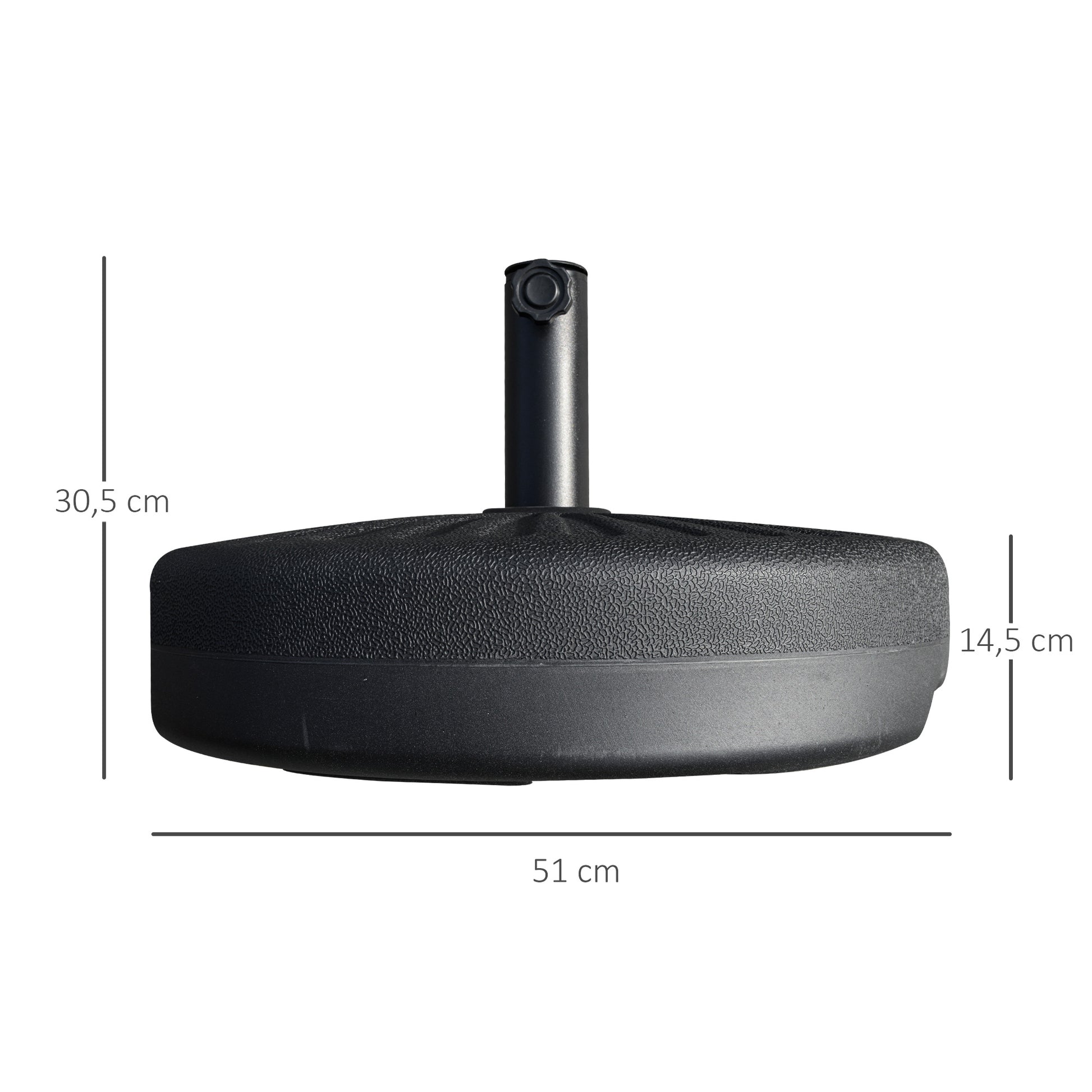 Outsunny Base De Sombrilla Rellenable De Agua 22kg Para Poste 38/48mm Ø51x30,5cm_2