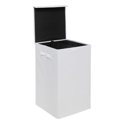 Cesta De Ropa Colors 74l Mdf Y Poliéster Blanco Algodón_1