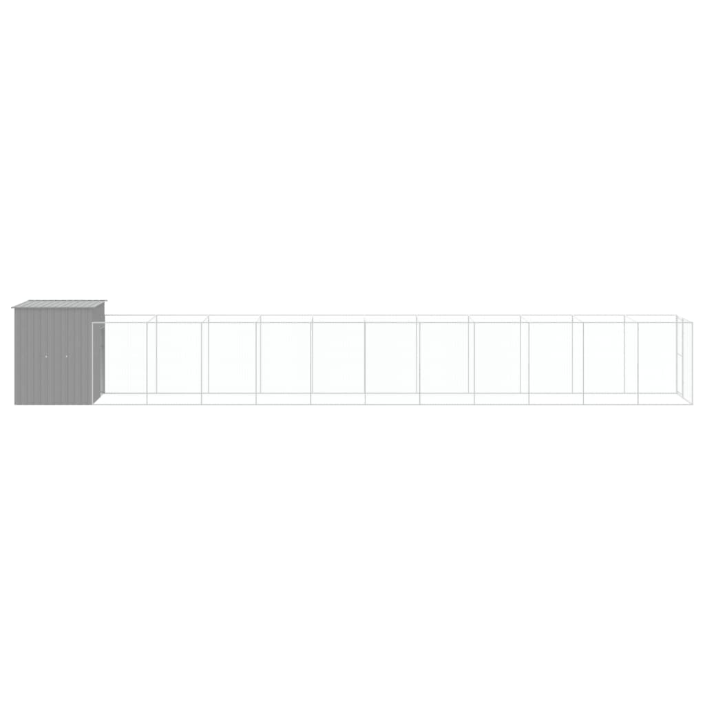 Caseta Perro Corral Acero Galvanizado Gris Claro 165x1271x181cm_3