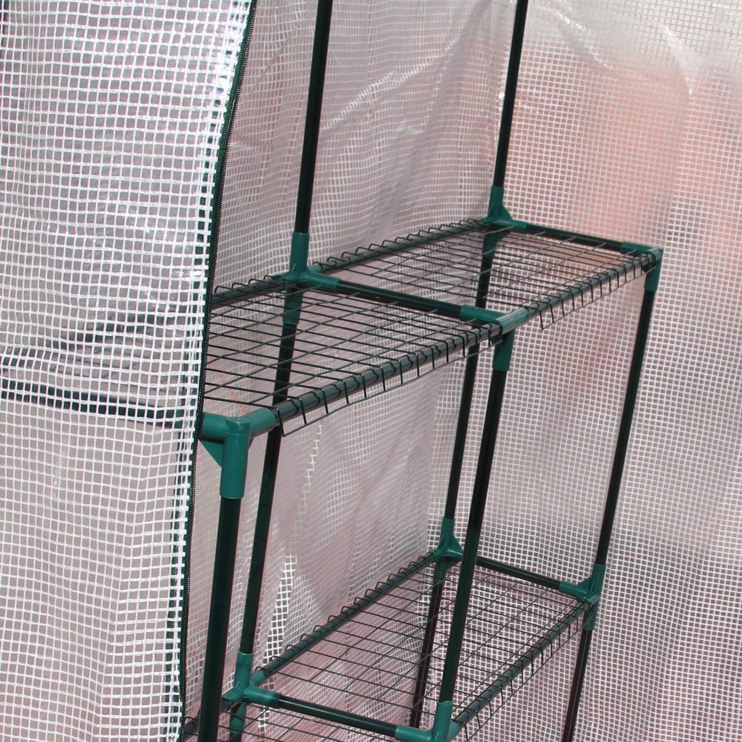 Outsunny Invernadero De Exterior Con 2 Estantes 143x143x195 Cm Blanco_3