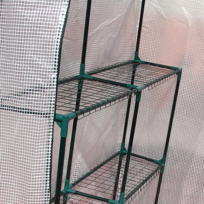 Outsunny Invernadero De Exterior Con 2 Estantes 143x143x195 Cm Blanco_3