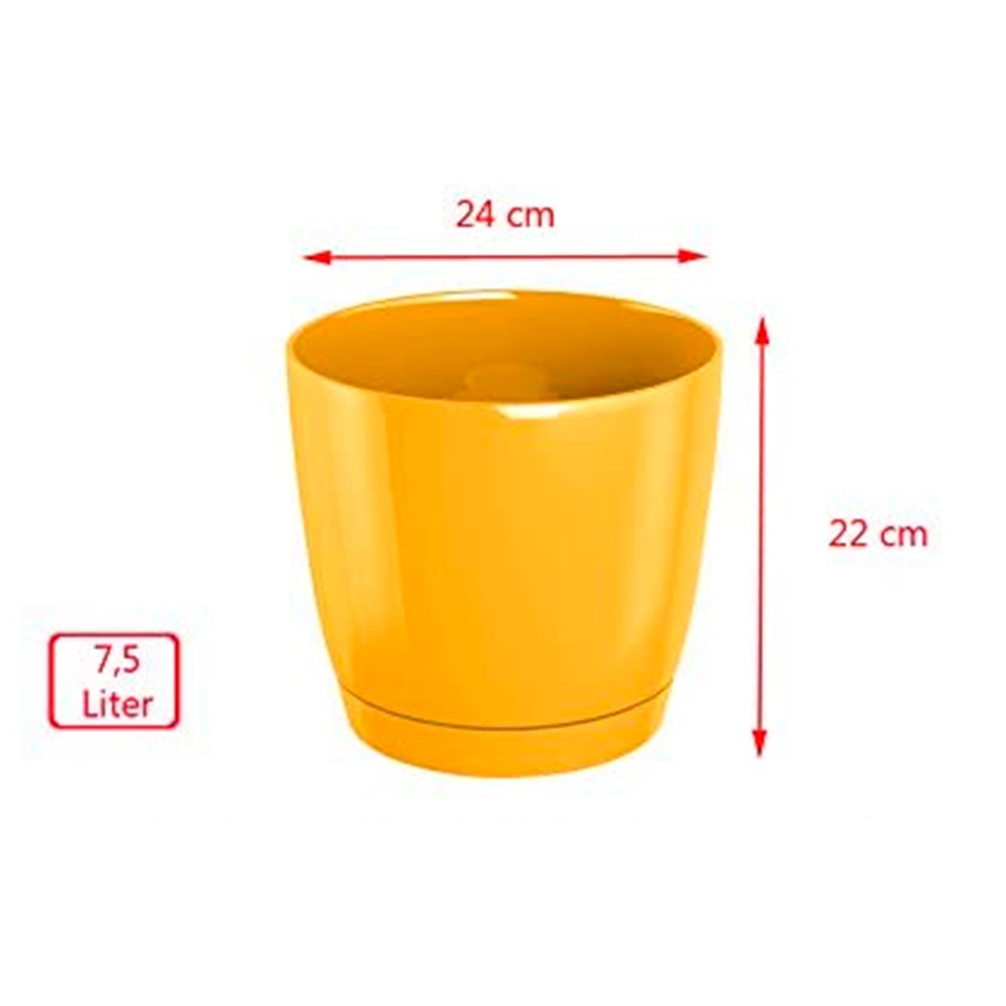 Maceta Redonda De Plastico Coubi Round P En Color Crema 24 (largo) X 24 (ancho) X 22 (altura) Cm_3