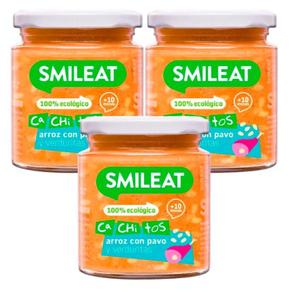 Promoção 3x Pote de Arroz Biológico com Peru e Legumes CA CHI TOS Smileat 230g