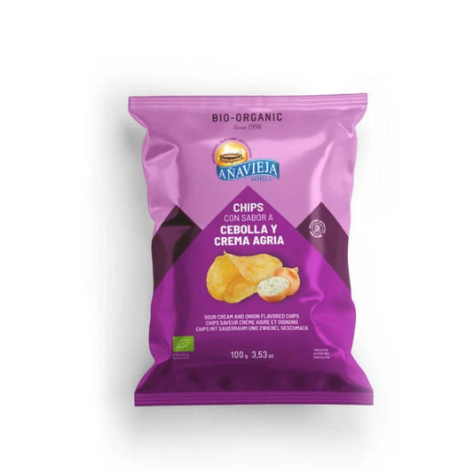 Batatas fritas biológicas Añavieja com cebola e natas 100g