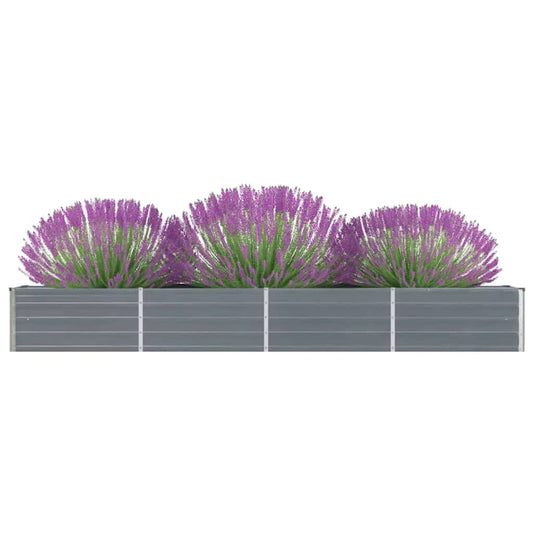 Arriate De Jardín De Acero Galvanizado Gris 320x40x45 Cm_0