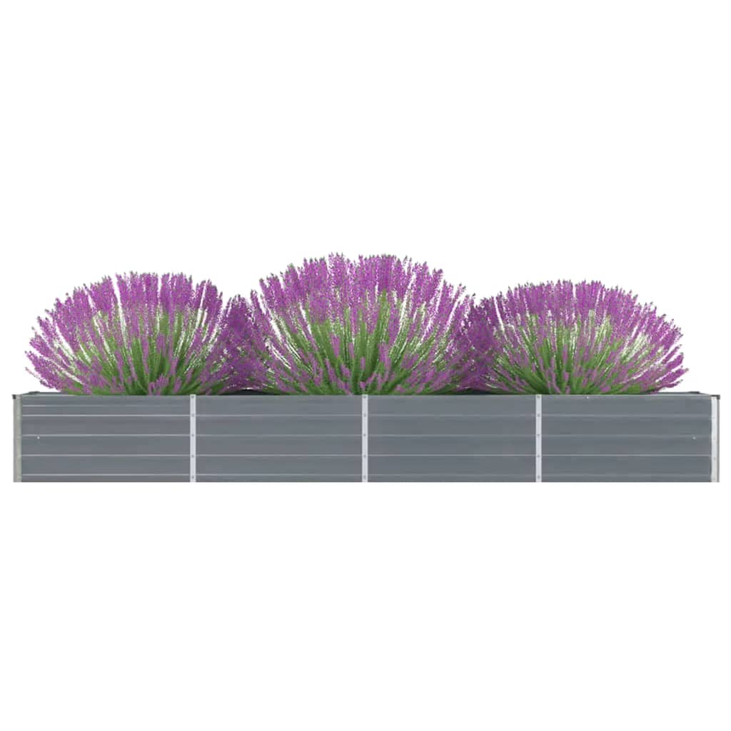 Arriate De Jardín De Acero Galvanizado Gris 320x40x45 Cm_0