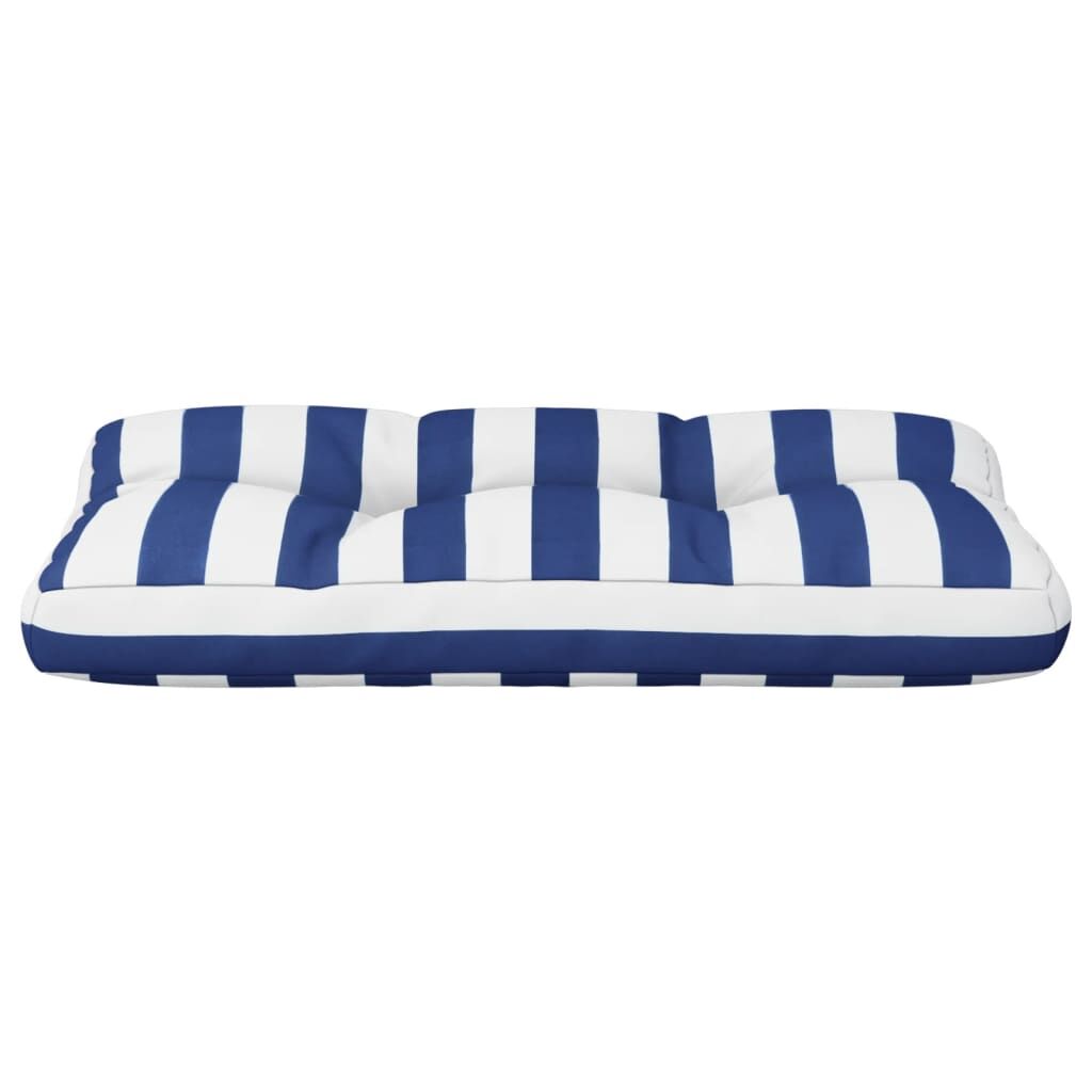 Vidaxl Cojín Para Palés Tela A Rayas Azul Y Blanco 80x40x12 Cm_4