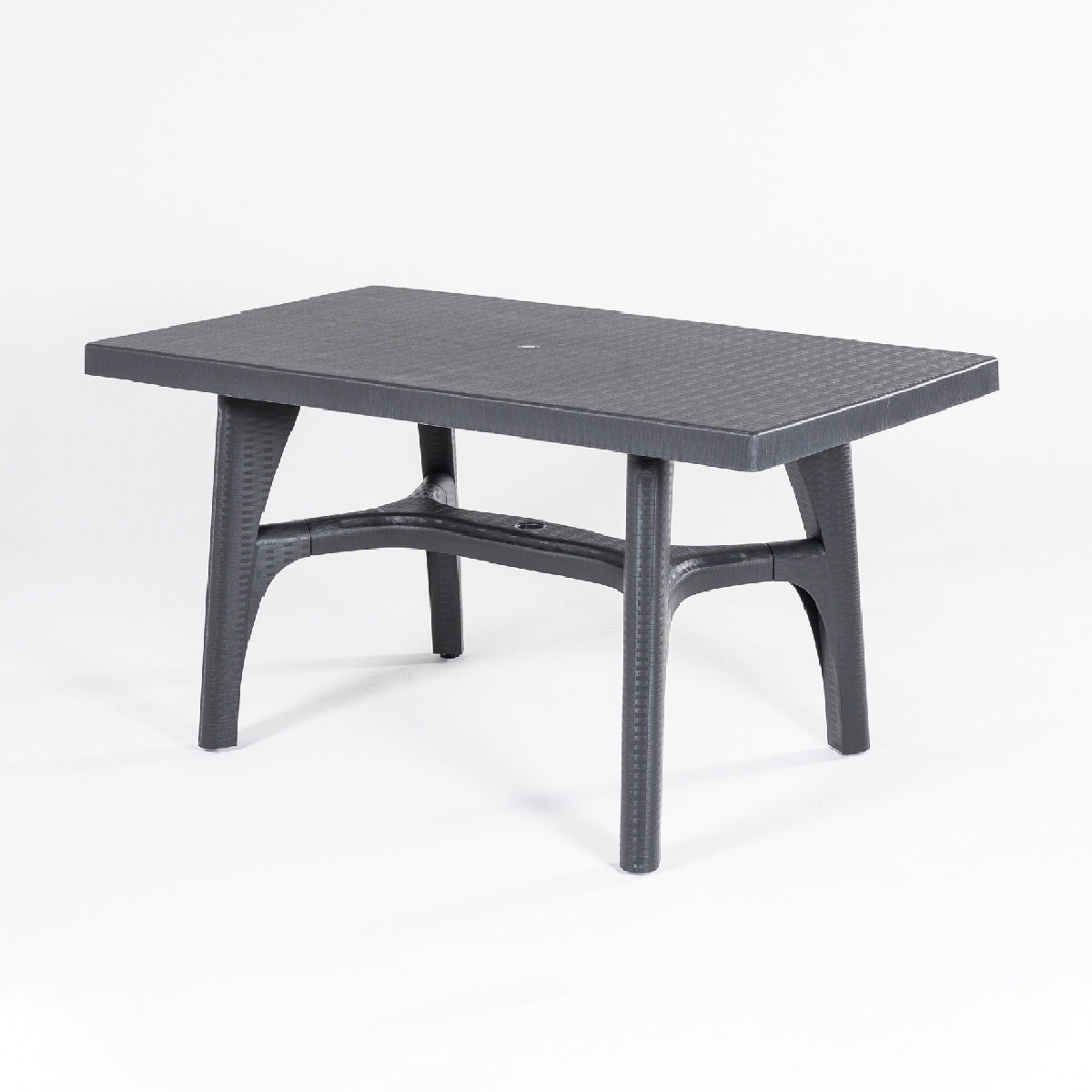 Mesa Jardín, Resina, Color Antracita, 140x73x80 Cm_2