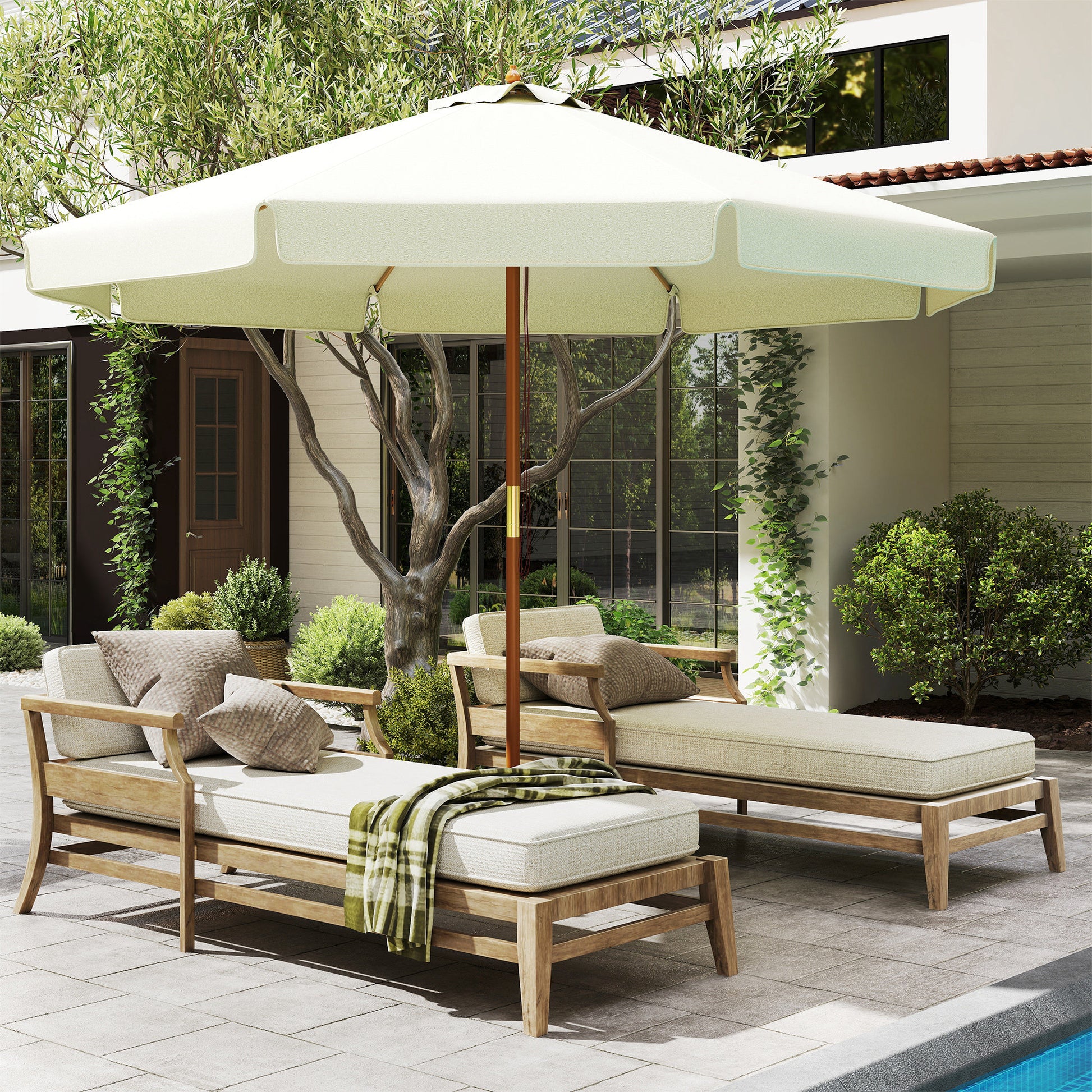 Sombrilla De Jardín Ø325x250 Cm Con Sistema De Polea Techo De Ventilación Crema_3