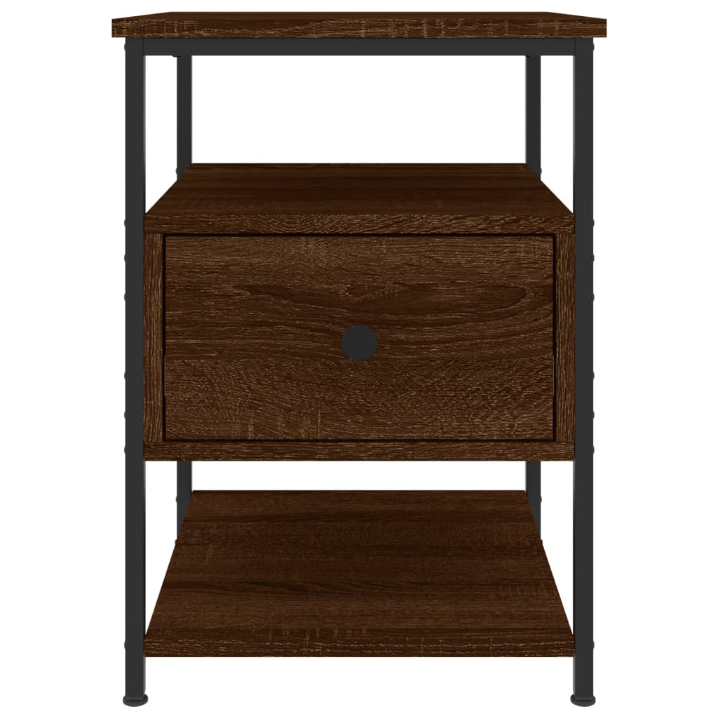 Mesita De Noche Madera De Ingeniería Marrón Roble 40x42x56 Cm_4