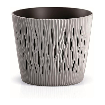 Vaso Duna com encaixe taupe D19x17