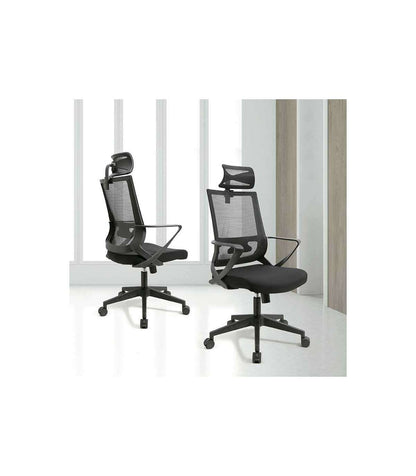 Silla Despacho Giratoria Elevable Acabado Negro 60 Cm(ancho) 113-123 Cm(altura) 61cm(fondo)_5