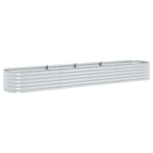 Arriate De Acero Galvanizado Plateado 400x80x44 Cm_0