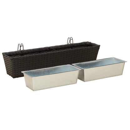 Barandilla 2 Uds. Negro 80 X 17 X 17 Cm Metal_3