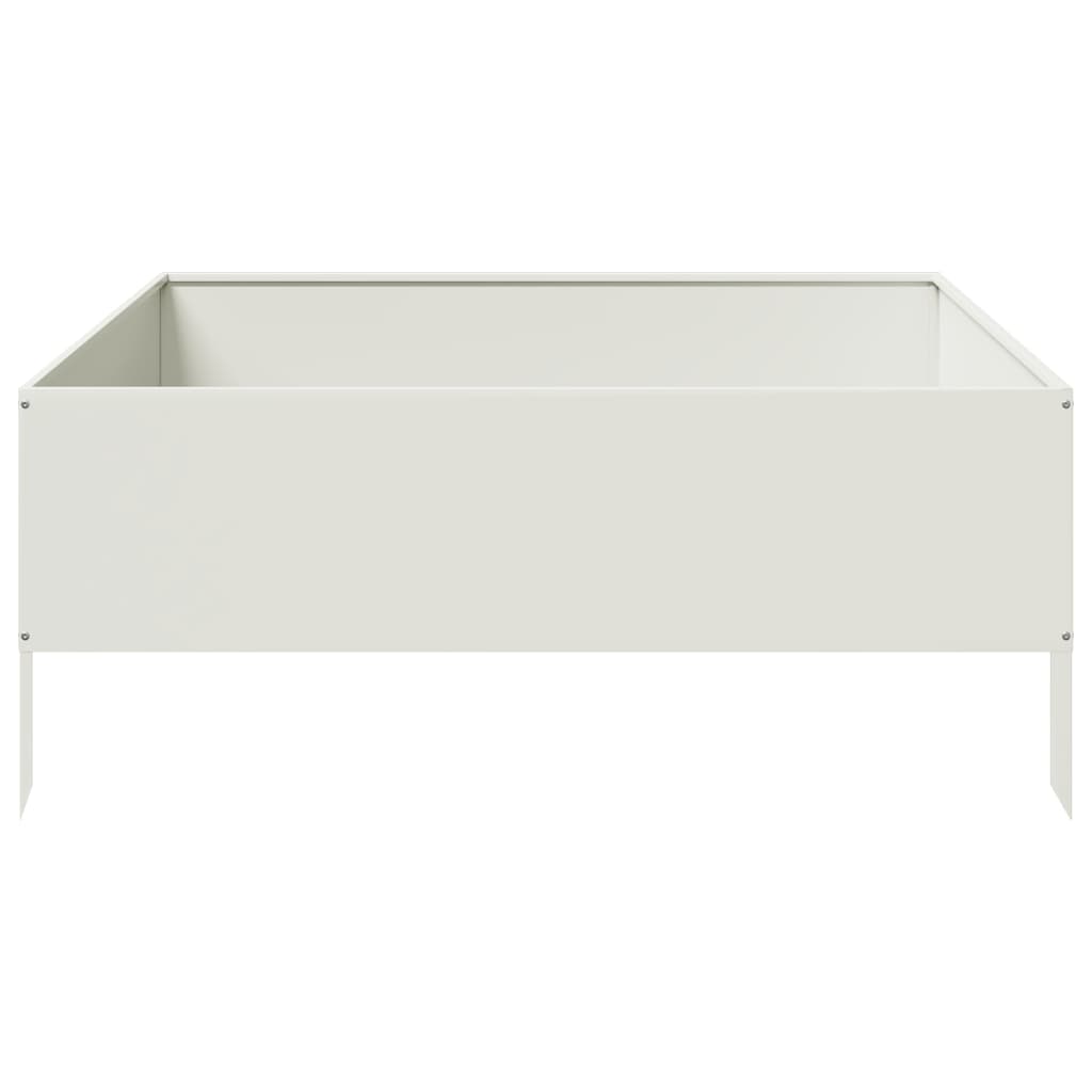 Arriate De Acero Blanco 100x100x25 Cm_3