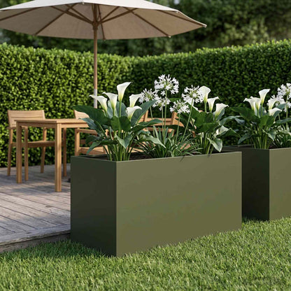 Macetero De Jardín Verde Oliva 80 X 50 X 50 Cm_1