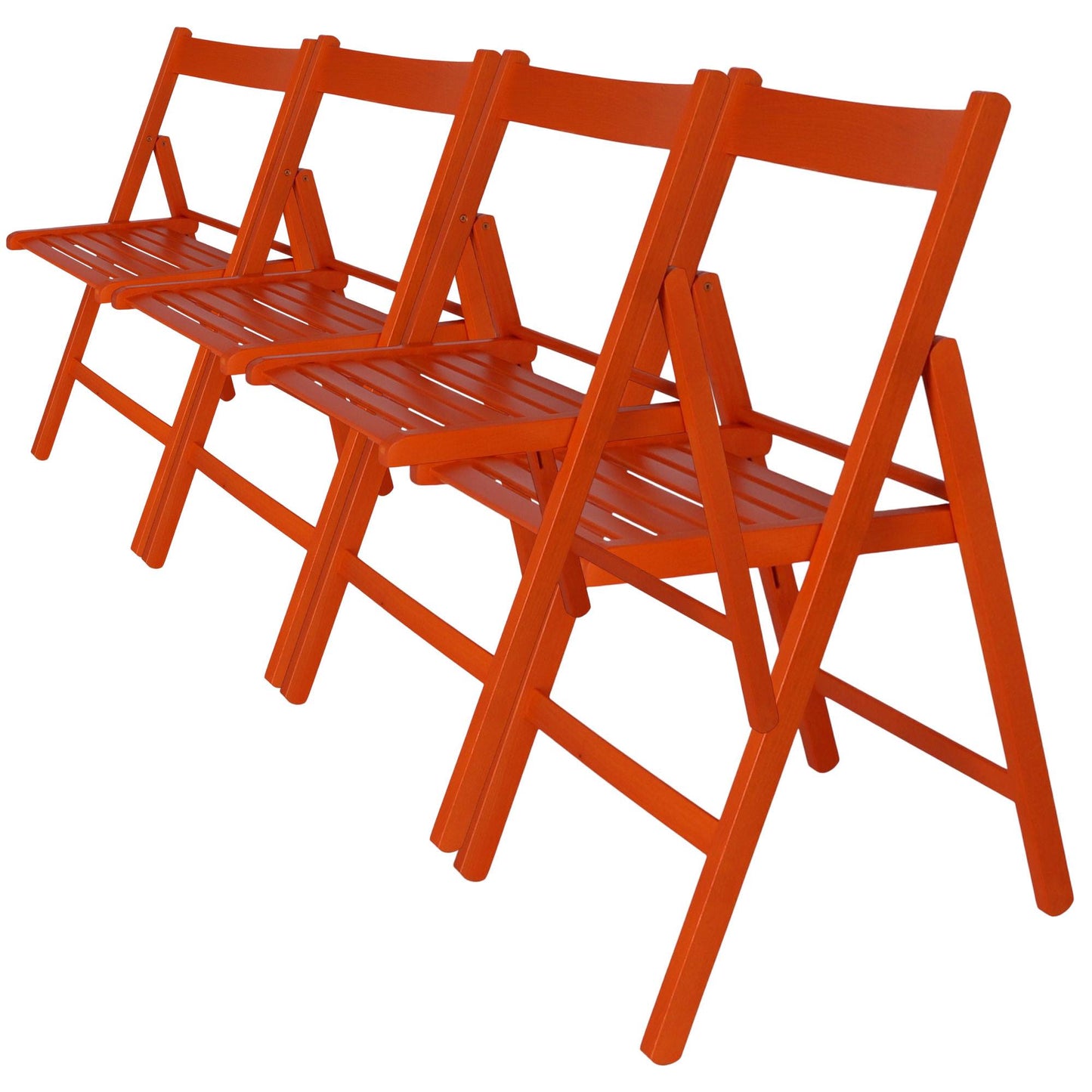 Well Home Mobiliario & Decoración - Pack 4 Sillas Bas En Madera De Haya, Acabado Rojo_0