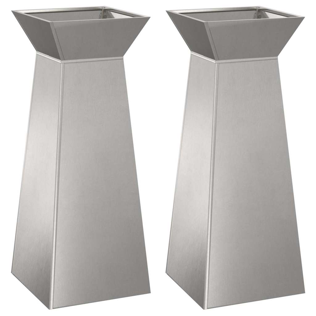 Maceta Pilar 2 Pcs Plateado 40 X 40 X 100 Cm_0