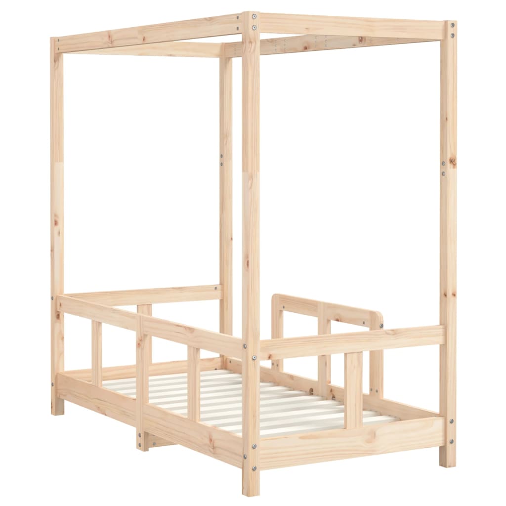 Estructura De Cama Para Niños Madera Maciza De Pino 70x140 Cm / Vetonek_1