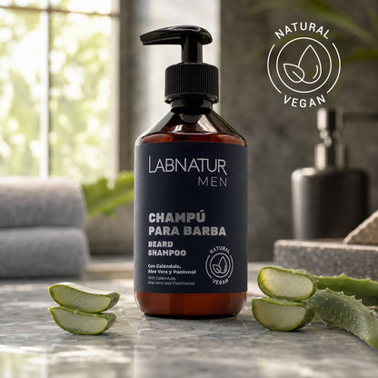 Champú Natural para Barba Labnatur 300 ml | Caléndula, Aloe Vera y Pantenol | Limpia, Hidrata y Suaviza | Vegano_1