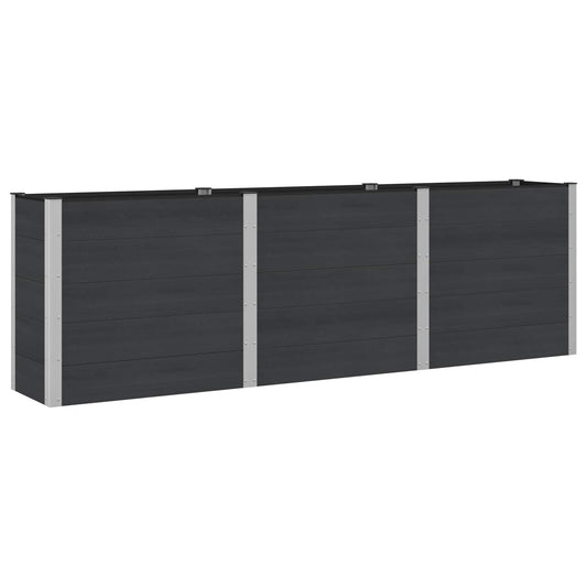 Arriate Elevado Negro 300 X 50 X 91 Cm Wpc Y Aluminio_0