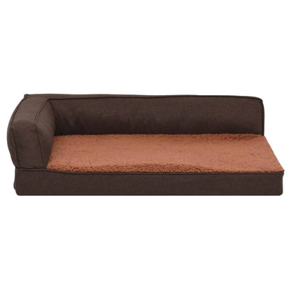 Colchón De Cama De Perro Ergonómico Aspecto Lino Marrón 75x53cm / Vetonek_3