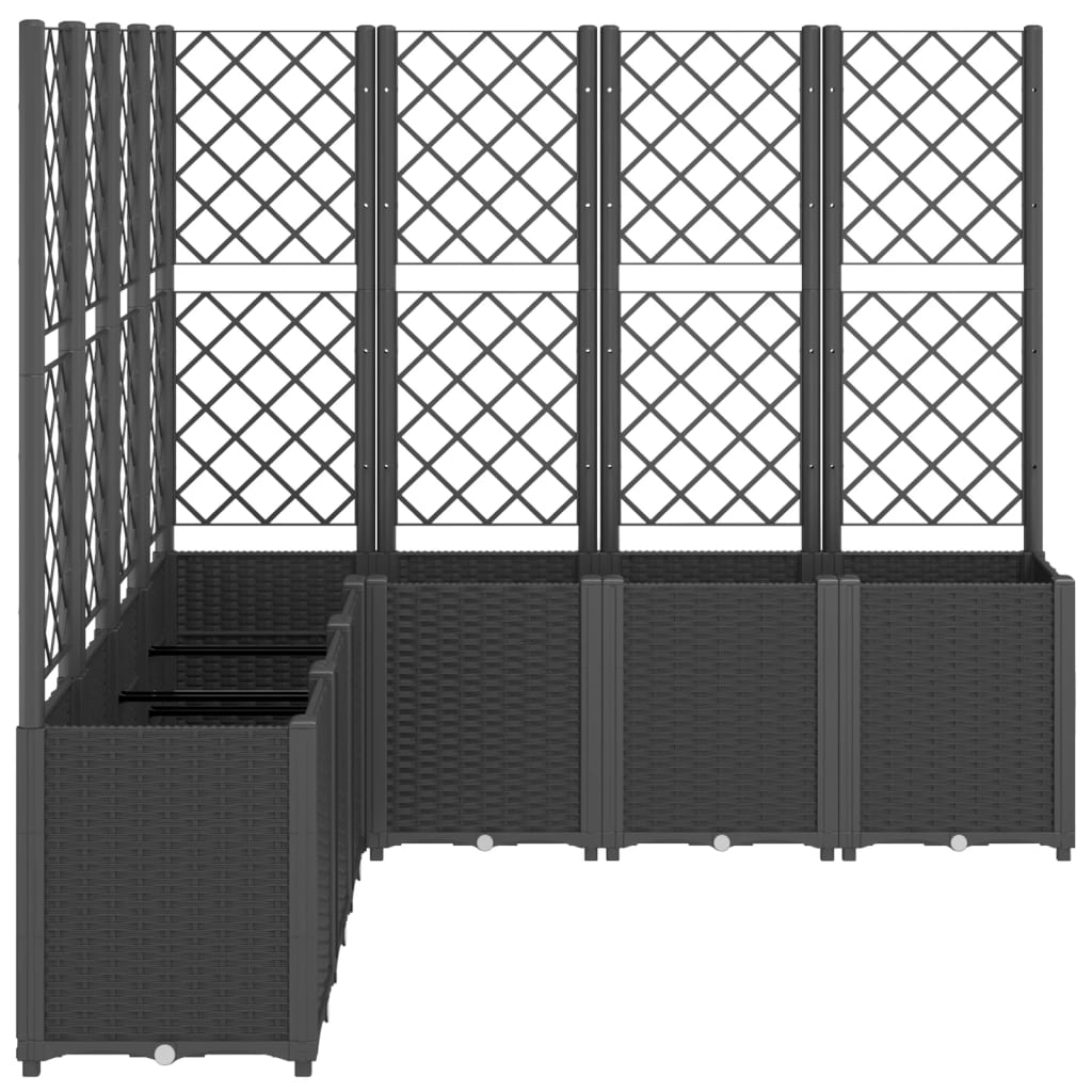 Jardinera Con Enrejado Pp Negro 160x160x140 Cm_3